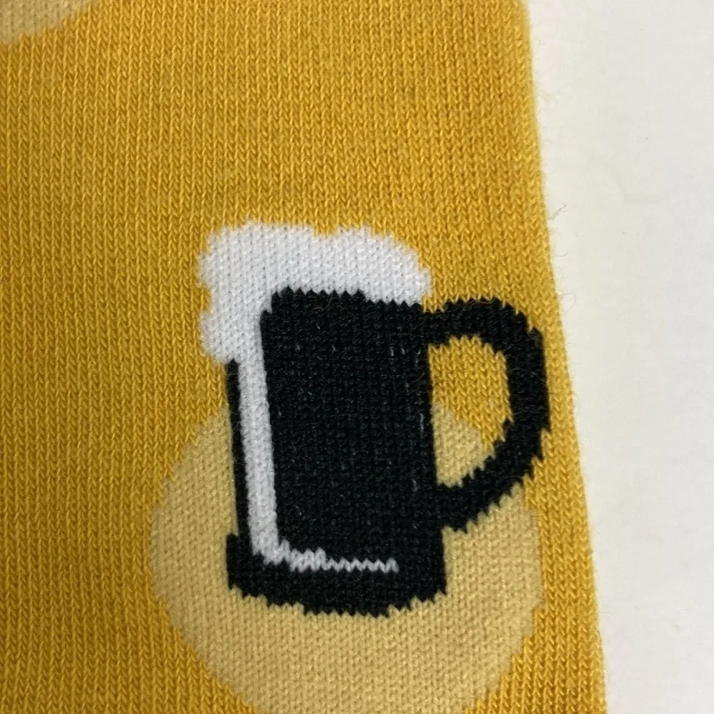 Sock It To Me NWT Yellow Beer Brew Master Crew Socks Novelty Beer Crawl Brewery - Picture 9 of 12